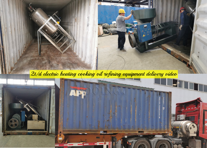 The 2t/d electric heating cooking oil refining equipment delivery photo