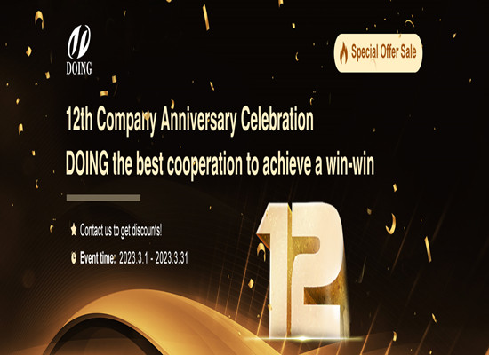 DOING is about to celebrate its 12th anniversary! Special discounts offered for you!