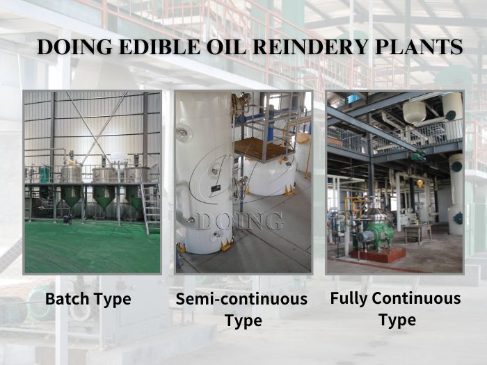 The different types of DOING crude edible oil refinery machines