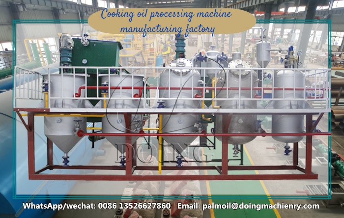 Cooking oil refining plant