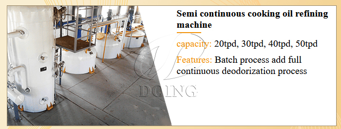 Semi-continuous type cooking oil refining equipment