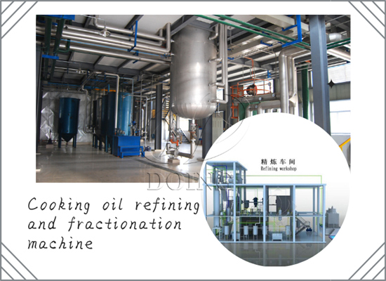 Cooking oil refining and fractionation machine display video