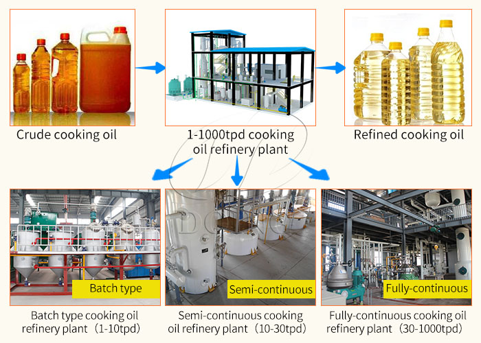 Edible oil refining equipment with different processing capacity