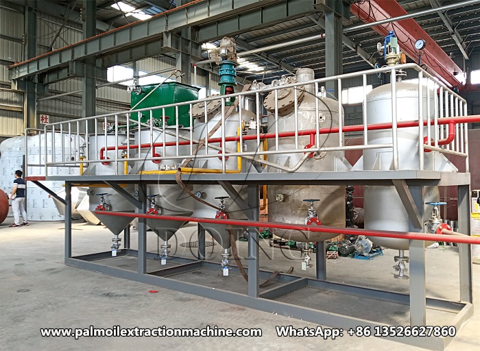 2tpd heat transfer oil heating cooking oil refining machine